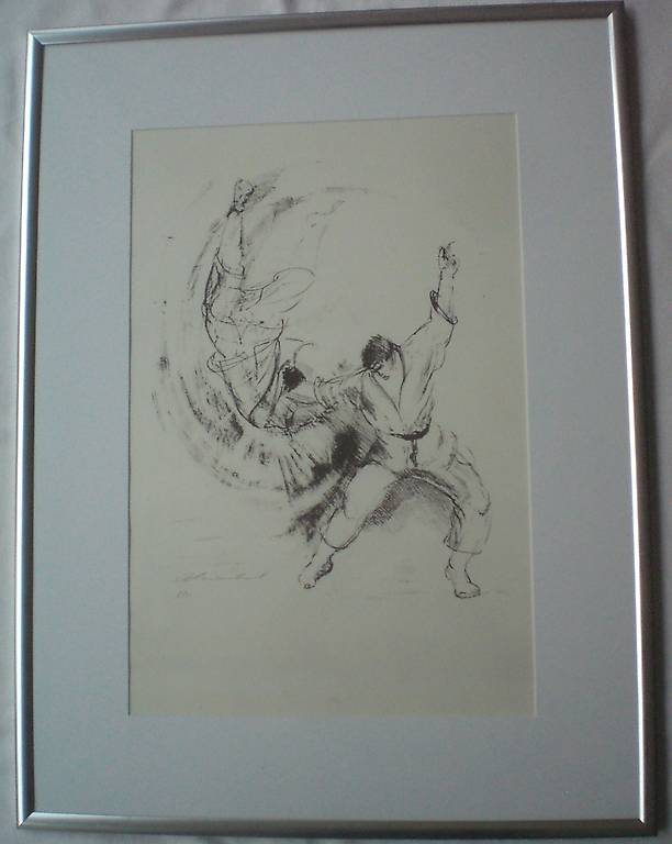 Arnold Eisenhut: Judo sign./num. Litho, Kunstmaler Reinach