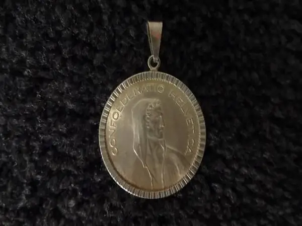 1969 Jahrgang 5 Franken in 800 Silber gefasst Anhänger