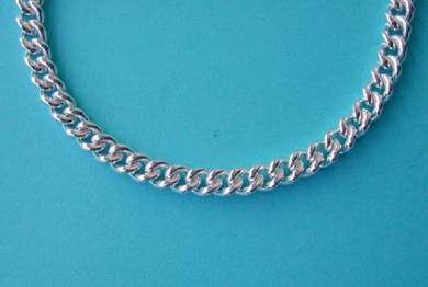 Chaîne Gourmette 4 mm, 45 cm. de longueur, Argent 925