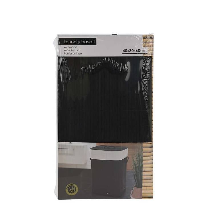 Wäschekorb Bambus schwarz