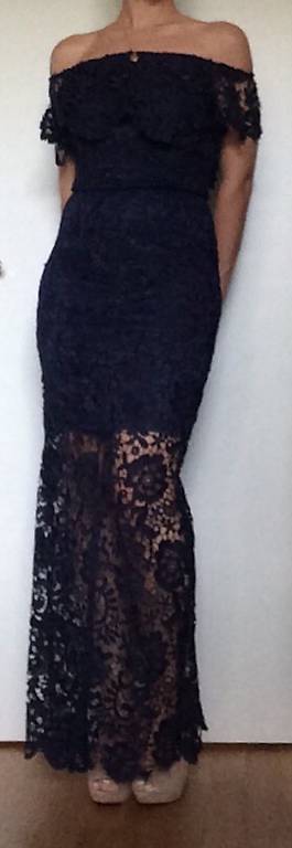 Kleid Spitze blau S 36