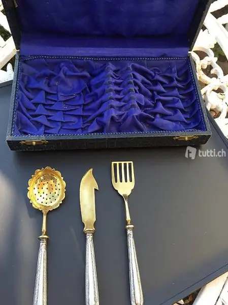 Schöpfbesteck / Buttermesser 800er Silber