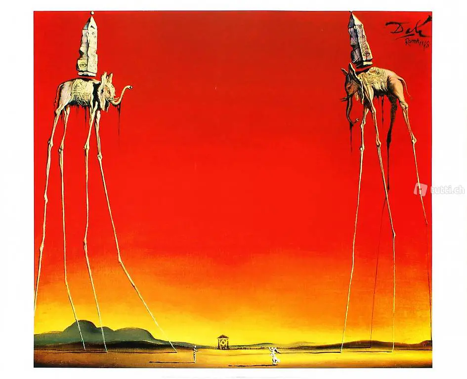  Stampa d"arte - Salvador Dalì: Les Elephants