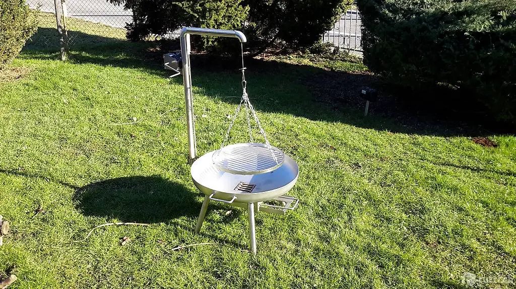 Edelstahl Feuerschale mit Grillschwenkrost