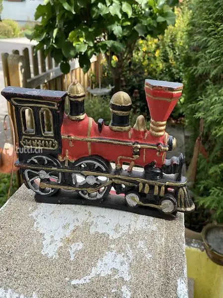 Vintage Türstopper in Form einer Dampflokomotive
