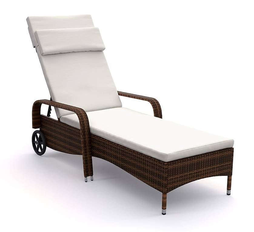Liegestuhl Rattan MAYA braun