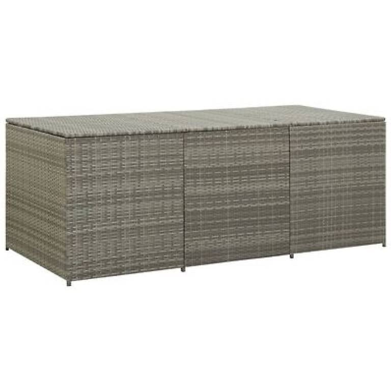Gartenbox Poly Rattan 180x90x70 cm Grau 293773