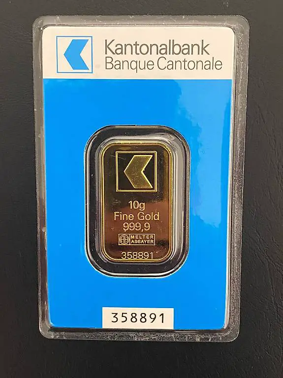 Goldbarren 10 g Kantonal Bank