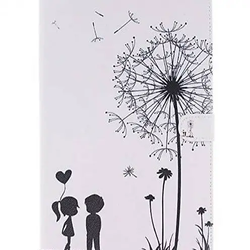  iPad 10.5 2017 Leder Etui Hülle Pusteblume Junge & Mädchen C