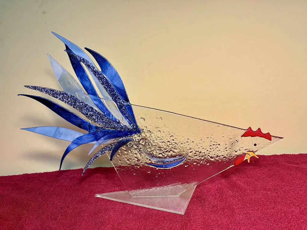 GlasKunst Hahn Skulptur