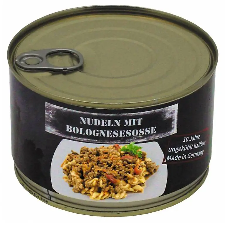 5 x Nudeln mit Bolognesesauce, Dose à 400g, 10 Jahre haltbar