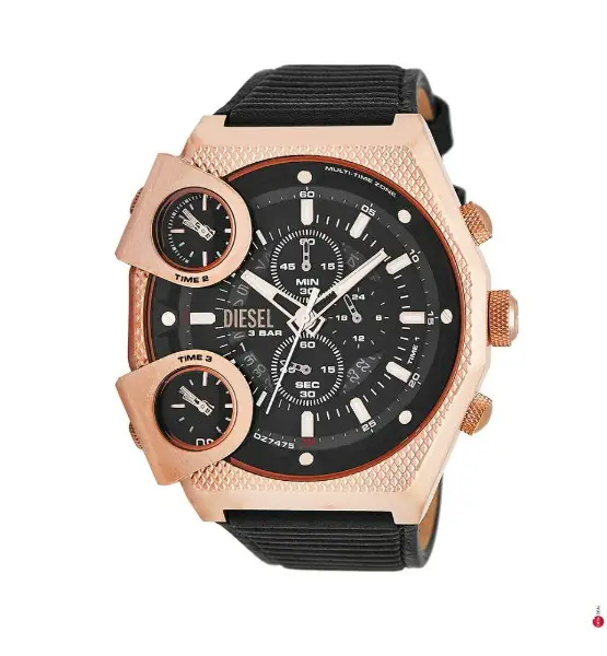 Diesel Sideshow-Uhr für Herren "Schwarz-Roségold" (FABRIKNEU)