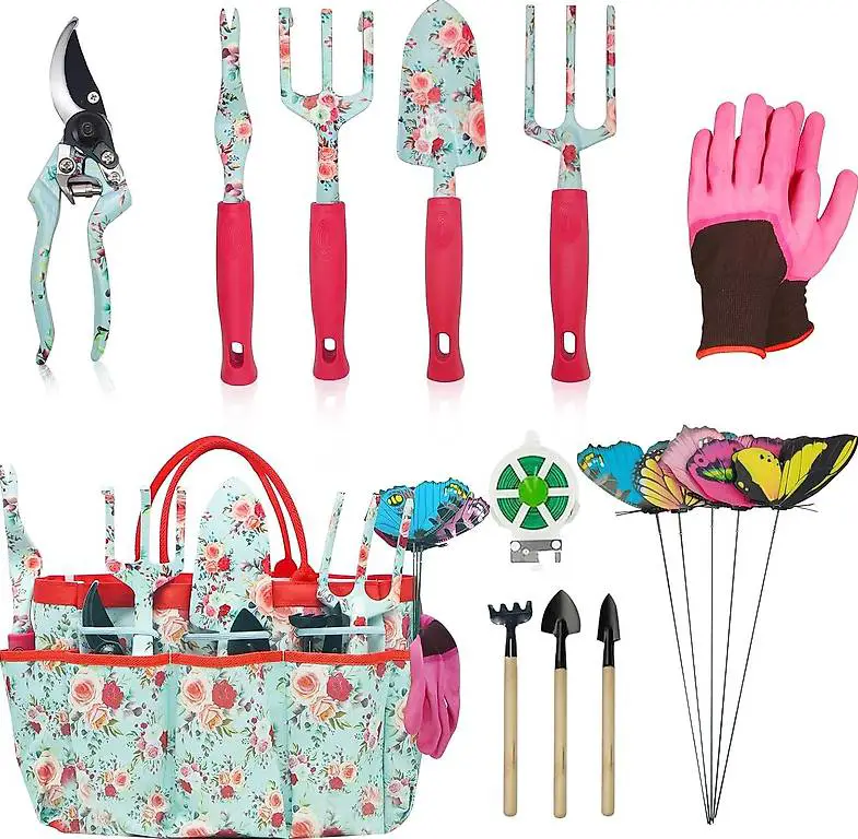 Gartenwerkzeug Set, 16 Stück Blumen Gartengeräte Set Garten-