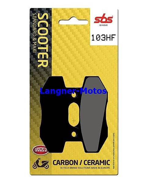 Bremsbelag SBS 103 HF Street Ceramic CAGIVA Mito 50 HONDA MB