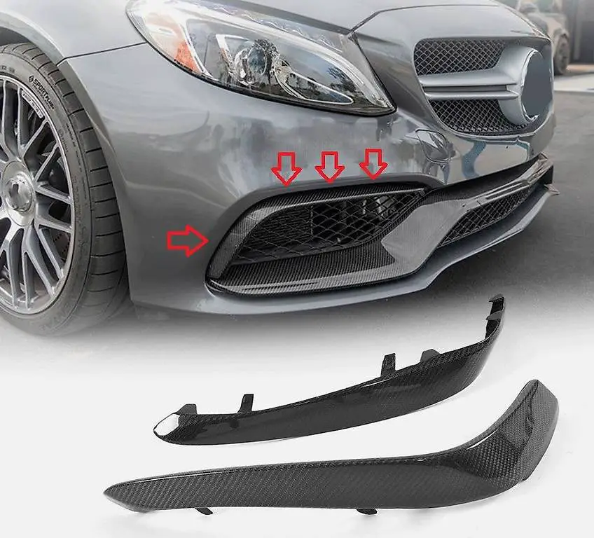 Front Flaps Air Splitter Carbon Mercedes C63 C63S AMG