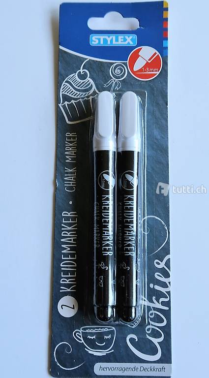  2er Pkg Kreidestift / Chalk Marker weiss