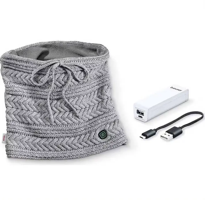 Beurer Beheizter Schlauchschal grau mit Powerbank