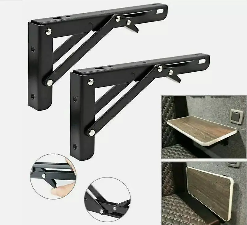 Portofrei 2stk. Klapp halterung Tisch regal Schwarz Camperva