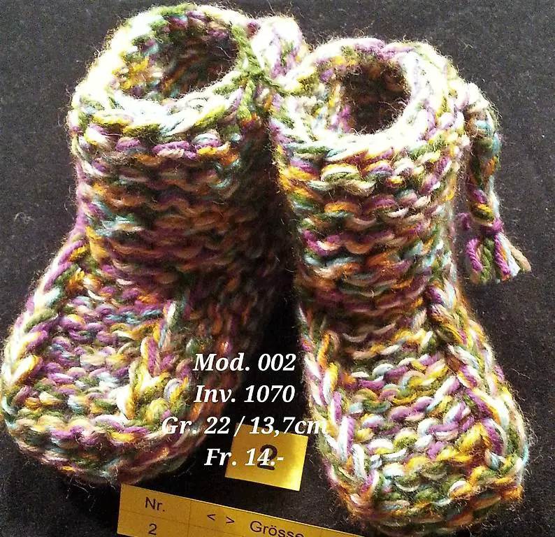 Finken 19 - 22 Handgestrickt 3-8 Fach, mit Ledersohle