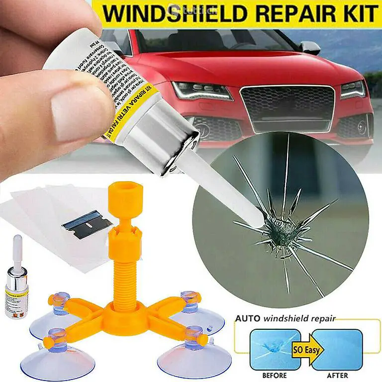  Auto KFZ Windschutzscheiben Glas Reparatur Set Steinschlag F