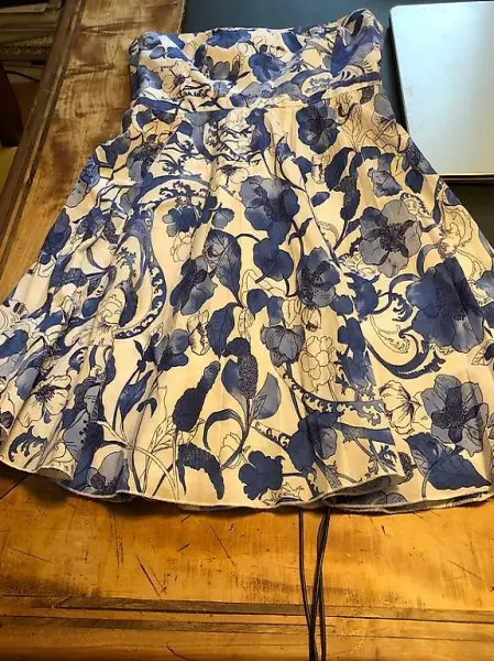 Vestitino corto taglia S azzurro-bianco