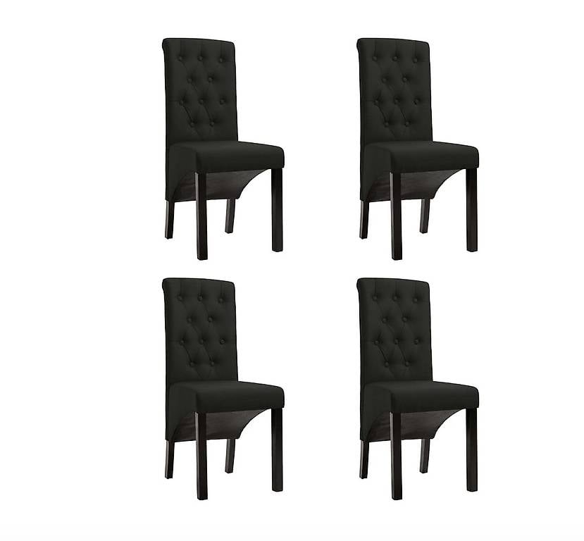 Esszimmerstühle 4 Stk. Schwarz Stoff