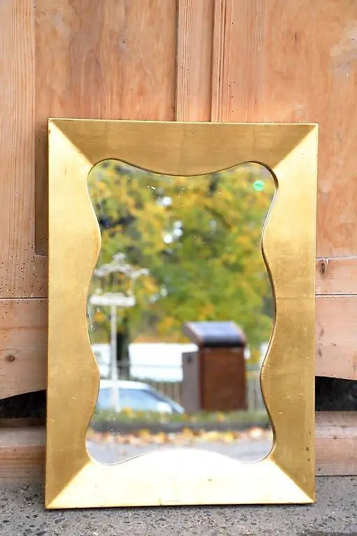 Spiegel rechteckige Form goldfarben