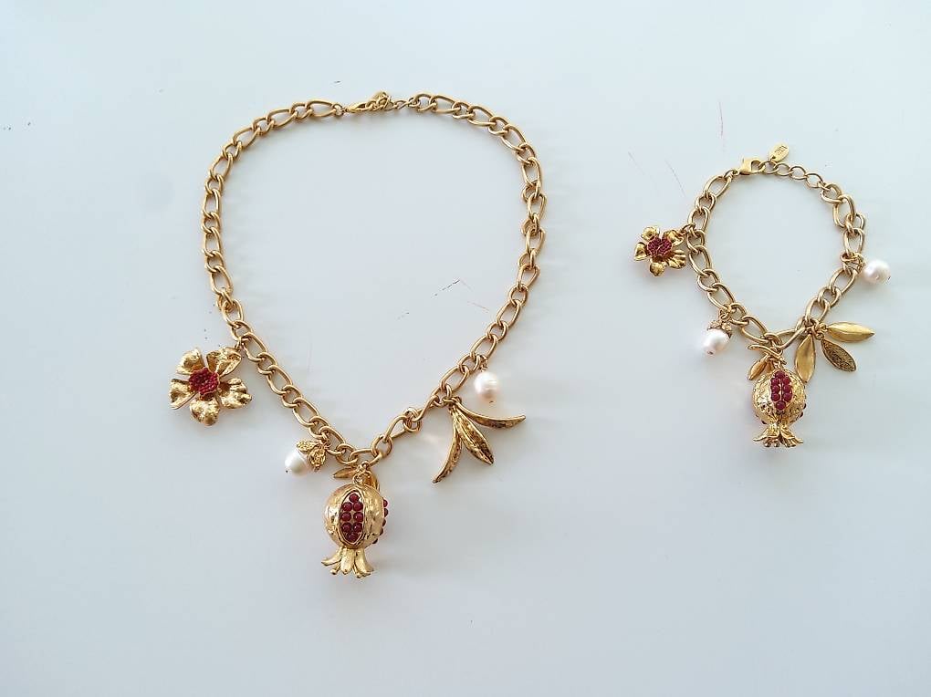 Collier Kette Halskette +Armband bracelet Schmuck