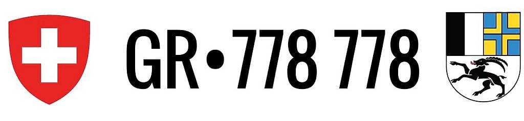 Kontrollschild / Nummernschild GR 778 778