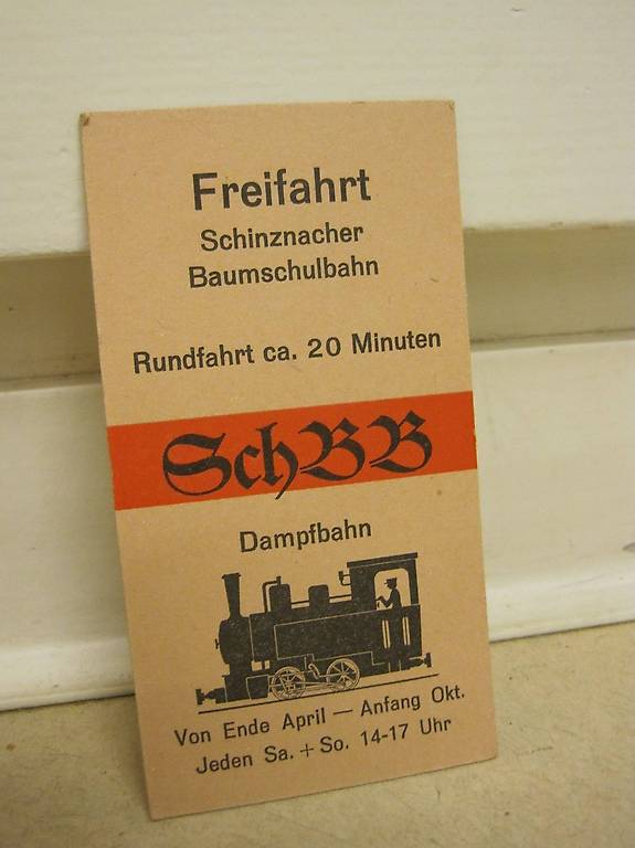 Billett Ticket Baumschul-Bahn Schinznach