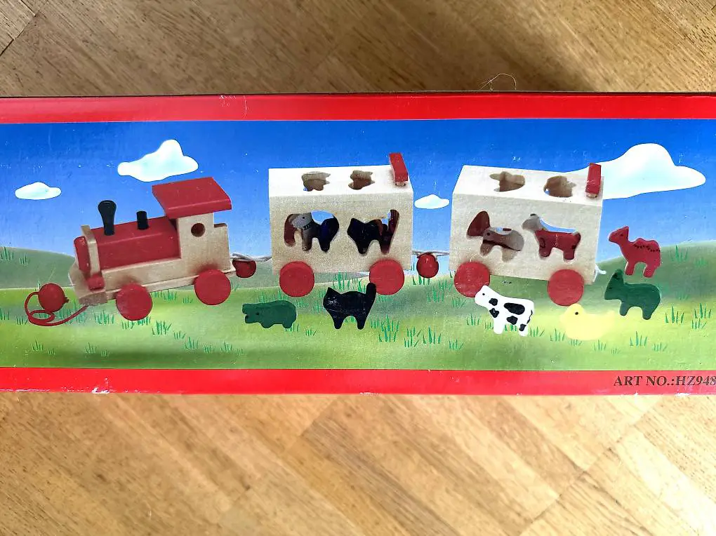 Zug Eisenbahn Holz neu Tierefiguren
