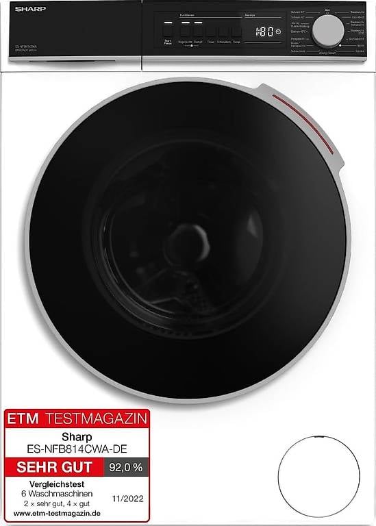 SHARP ES-NFB814CWA-DE Waschmaschine Frontlader/A / 8 kg / 14