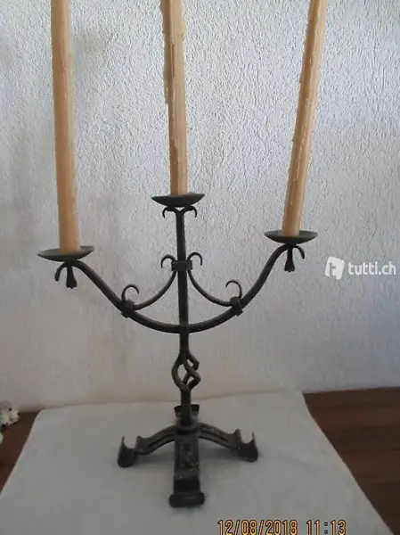  Kunsthandwerk, Kerzenständer 3 armig, Handarbeit
