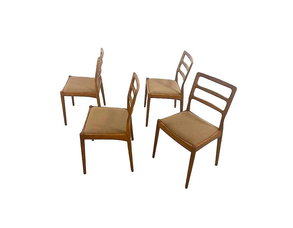 4x Teak MidCentury Stühle von CASALA neu gepolstert