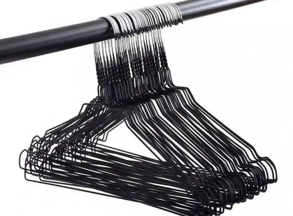  50 Wäschebügel Metallbügel Schwarz