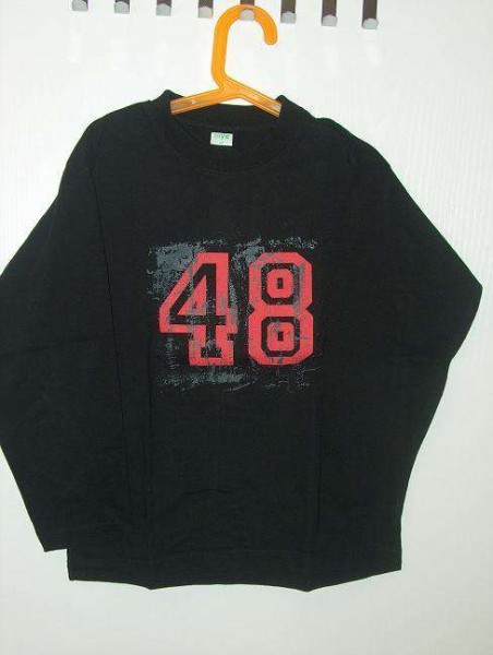 Neu: T"Shirt langarm mit Zahl - schwarz - Gr. 140