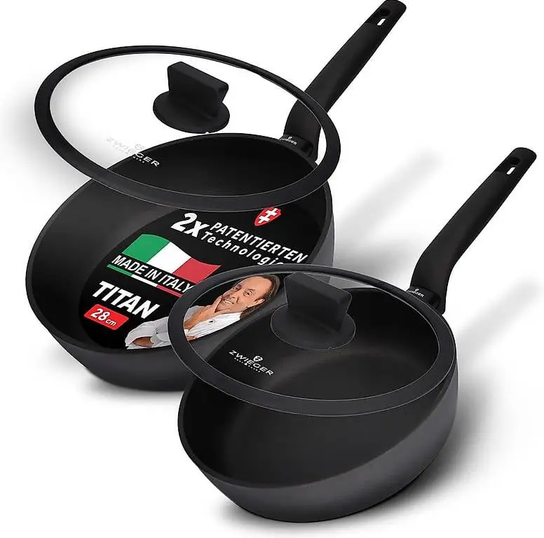 ZWIEGER Tiefes Pfannenset Induktion? TITAN Schmorpfannen Se