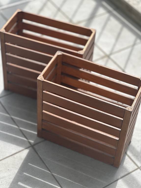 Schweizer Holzharasse, gebeizt, 2stk