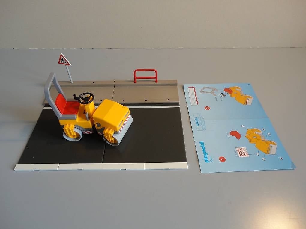 Playmobil Strassenwalze auf Asphaltplatten 4048