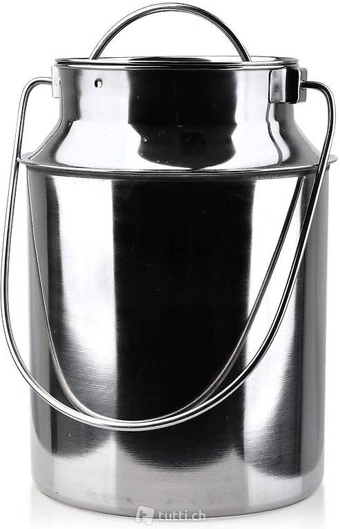  Milchkanne Edelstahl mit Steckdeckel