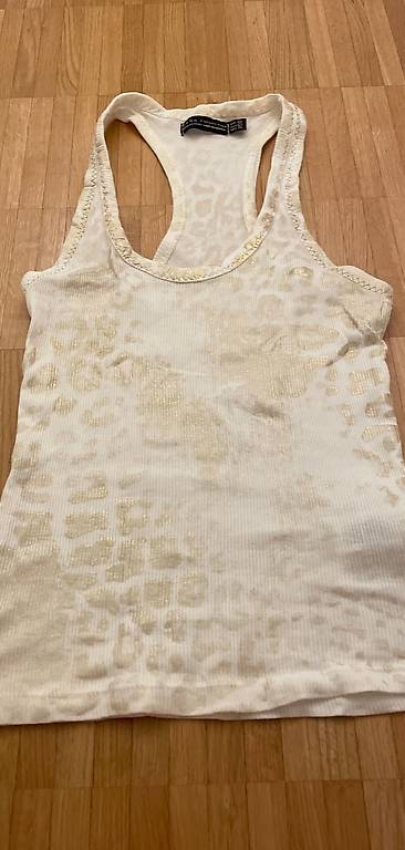 Trägershirt weiss/gold