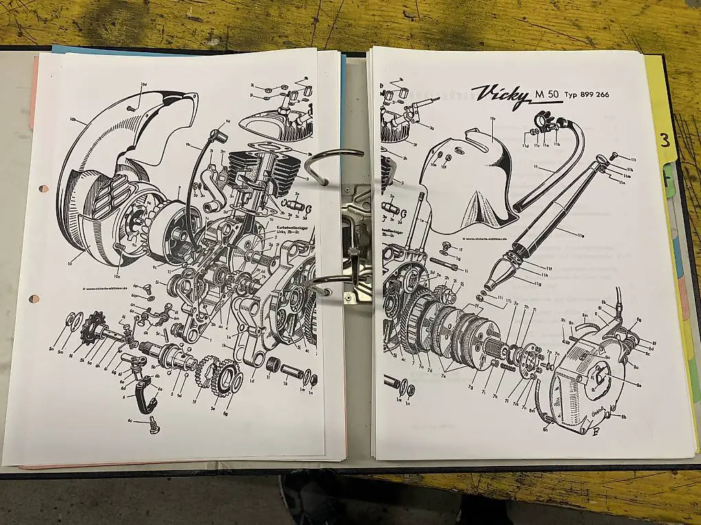 DKW Victoria M50 Ersatzteilliste, Montageanleitung