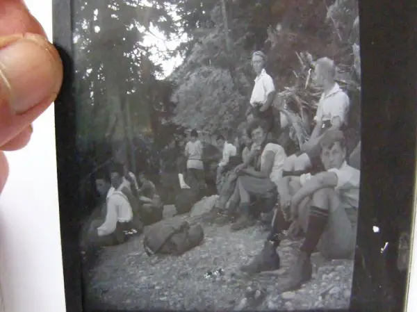 Fotoglasplatte Kamaraden Ausflug 166