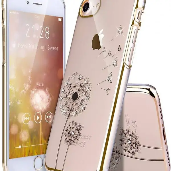  iPhone X Hardcase Hülle Pusteblume Transparent Gold