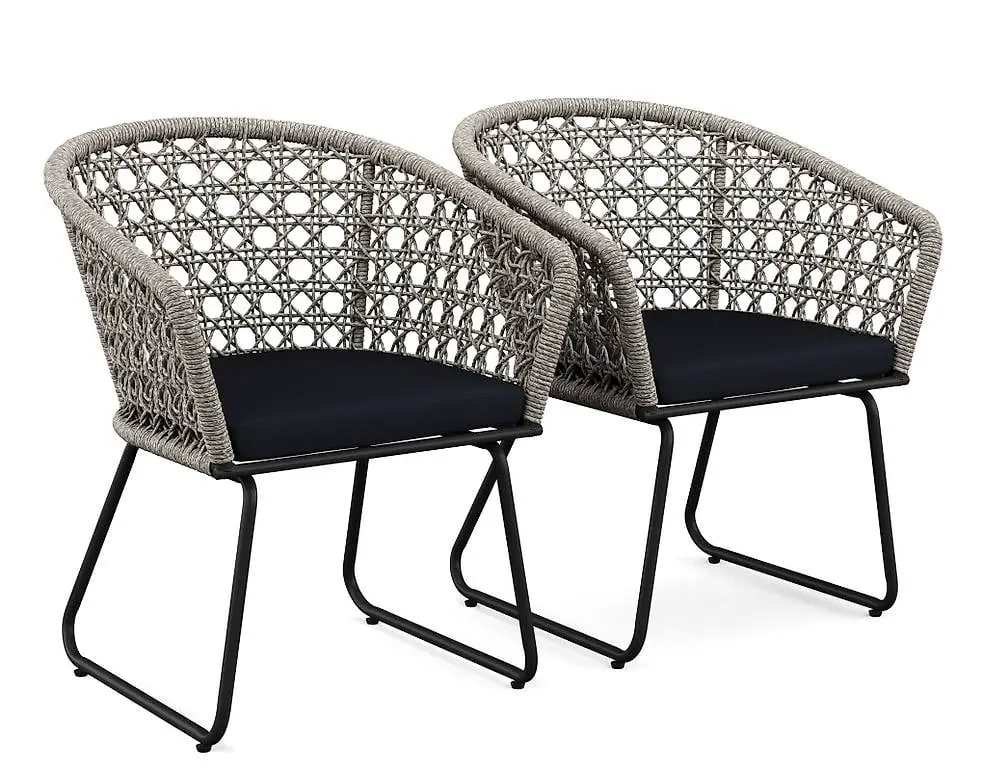  Gartenstuhl äGINA 2er Set grau/schwarz