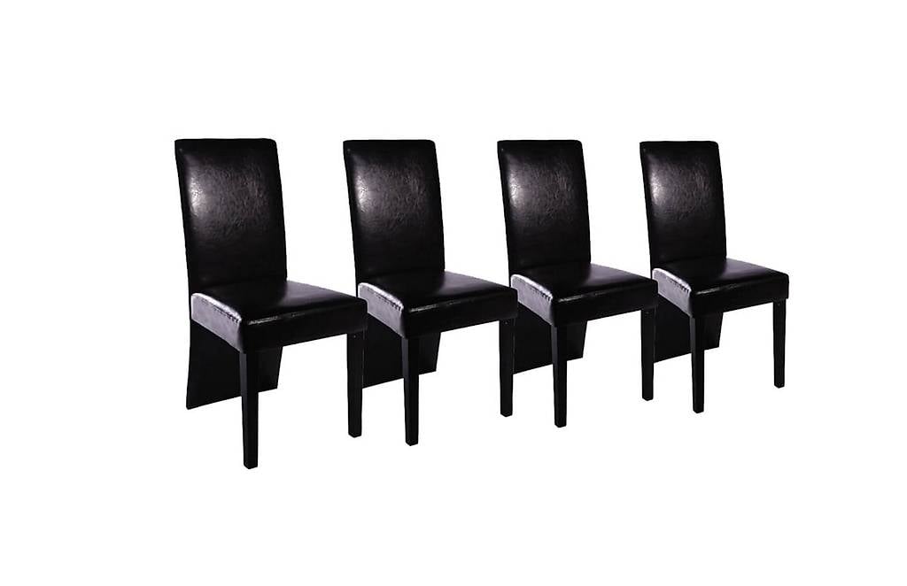 Esszimmerstühle 4 Stk. Schwarz Kunstleder