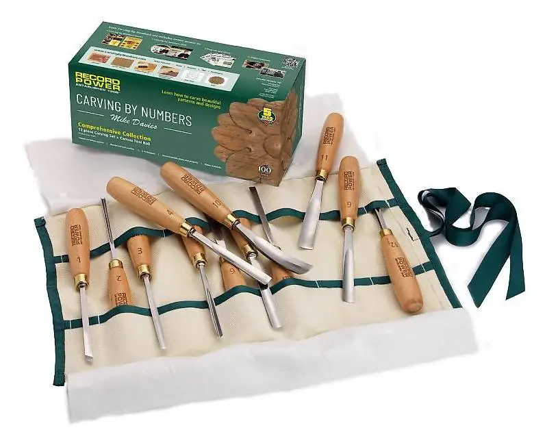 Record Power Schnitzmeissel 12-teilig in Rolltasche