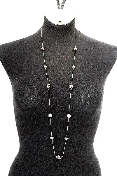 Silber Halskette mit Steinen für Damen