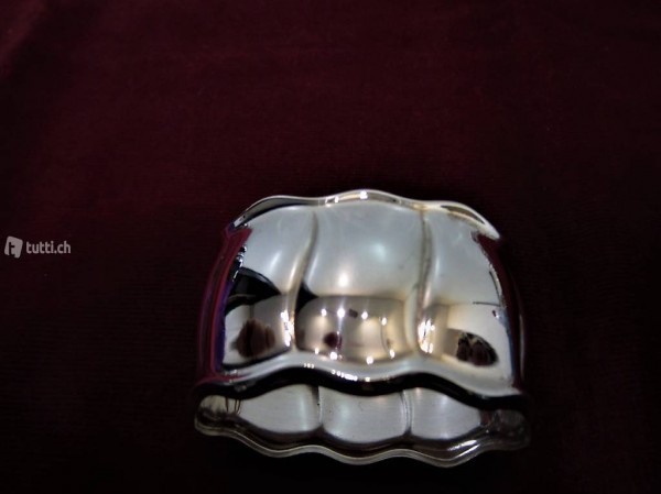  Serviettenringe 6 er Set geschwungen versilbert L+W