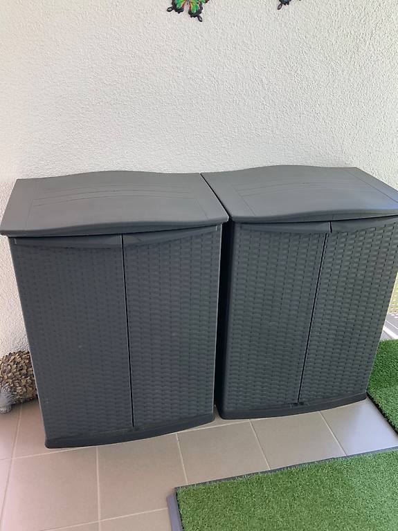 Gartenschrank Ratan Anthrazit mit viel Stauraum